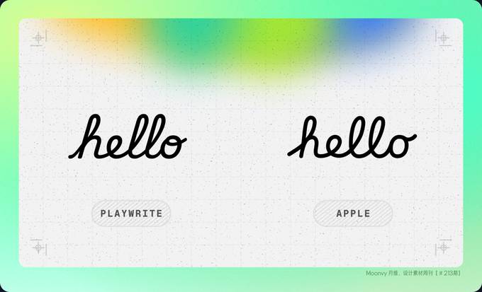 接近 Apple Hello 的谷歌字体 字体预览